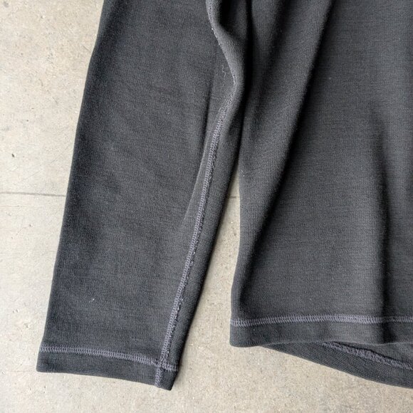 Ibex Black Merino Wool Knit 1/4 Zip Sweater large - Picture 3 of 7